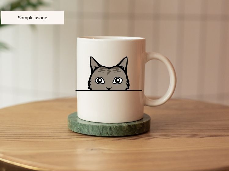 Peeking Cat svg, png, dxf